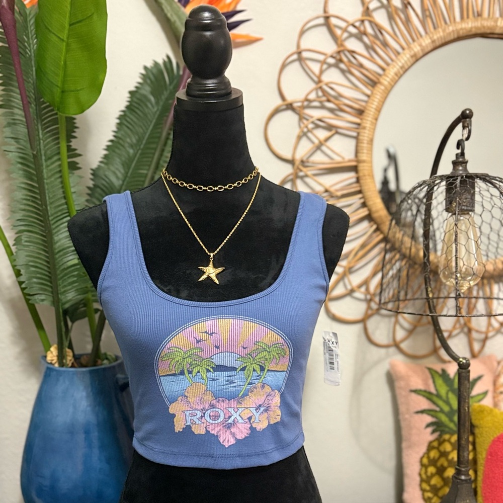 Billabong Women's "Roxy" Printed Cropped Tank Top